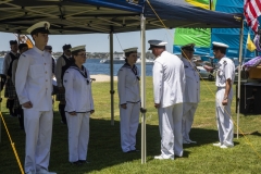 Commodore Wise inspecting the Guard of Honour.