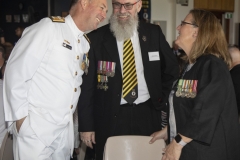 Commodore Wise sharing a joke with Capt Bond and Colin Bancroft.
