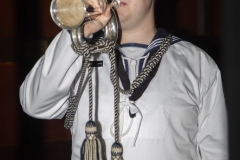 The RAN bugler playing Tapps and the Last Post