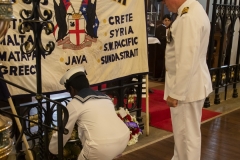 Capt, A. Morethorpe RAN laying a wreath on behalf of the Royal Australian Navy.