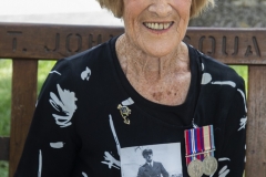 Mrs Avis Kenny holding a photo of the late son-in-law, Sub/Lt Albert Ball who died on the Perth
